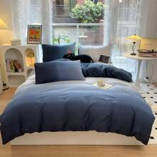 3 Pieces Blue/Purple Duvet Cover Bedding Set Double King Size, Soft Microfiber Bedding Sets With Zipper Closure For Autumn, All Season, Christmas Day Present , Home Room Decoration, Halloween - Blue and White - View 11