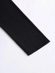 所有女装一字肩黑色连衣裙 - 2025 新款秋季正式休闲长袖单肩褶饰腰部中长溜冰裙，高腰飘逸下摆，多功能适用于商务/约会/日常/通勤/沙特国庆节和圣诞节服装，必备秋季时尚必备品，适合万圣节和返校节，哥特式和老钱风格 Inspo/一字肩连衣裙 - 黑色 - 查看 6