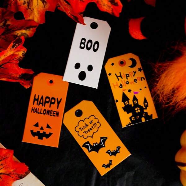30 etiquetas de regalo de Halloween - Adecuadas para bolsas de dulces, envoltorios de regalo y decoraciones de Halloween (estilos aleatorios)