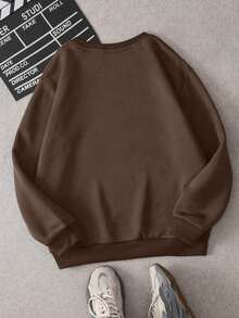 Süßer Geist Grafik Sweatshirt für Tween Mädchen, Halloween Stil, Langarm Rundhals Pullover, süßer Cartoon Muster, perfekt für den Alltag, einzigartiges Modegeschenkidee.