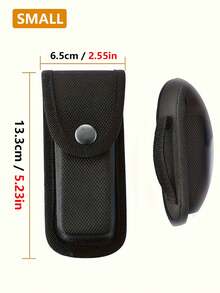 1pc Led Flashlight Belt Pouch Edc Outdoor Hunting Waist Bag With Oxford Bag, Multi-Tool Plier Sheath Camping Camping Stuff - Black - View 12