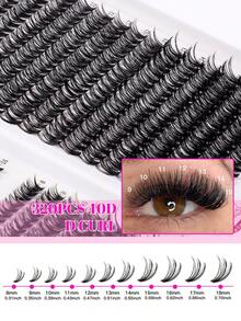 640片D型卷翘自然款假睫毛,10D+20D+30D/30D+40D+5D混合套装,浓密黑色,适合新手,高密度睫毛册,合成经典款睫毛,持久耐用,适合日常、派对、婚礼、圣诞节、音乐节妆容,睫毛簇,单根假睫毛 - D - 查看 11