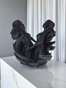 Estatua Decorativa Signo Gêmeos Presentes Zodíaco Decoração - Preto - Visão 4