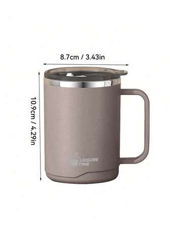 1pc 12oz Stainless Steel Insulated Coffee Mug With Handle, Double Wall Vacuum Travel Mug, Tumbler Cup With Sliding Lid, Double-Layer Thermal Insulated Water Cup, Leak Proof & Anti Scalding Milk Coffee Cup, Large Capacity Drinking Cup Kitchen Drinkware, Suitable For Student And Adult Use In Home, School, Office, Outdoor Camping, Picnic,Brunch-Ready,Xmas Decoration,For Housewarming,Office Decor