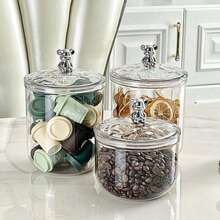 Reusable Plastic Food Storage Containers With Airtight Lids, Suitable For Kitchen And Pantry, Cute Snack, Coffee, Rice, Tea Storage Boxes, Multiple Sizes Available - Clear - View 3