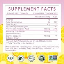 MONTUE Gomitas Premium Feminine Balance - Equilibrio del pH con prebióticos, mezcla de probióticos Lactobacillus y piña hawaiana para reforzar el sistema inmunitario, veganas, 60 gomitas (30) - 30 - Ver 6