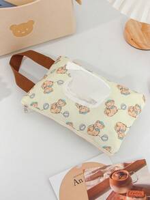 1 Stück praktische Taschentuchbox mit niedlichem Tiermuster, Schreibtischdekoration, Feuchttücher Aufbewahrungstasche, tragbare Taschentuchbox, auch zum Aufhängen, tragbare Taschentuch-Aufbewahrungstasche für Kinderwagen, Valentinstag Geschenke, Badezimmer Aufbewahrung, Büro Taschentuchaufbewahrung, Schlafzimmer Taschentuchaufbewahrung