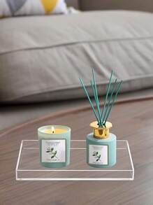 亚克力浴室透明台面托盘，透明亚克力香水托盘，坚固的储物托盘，用于存放装饰品、蜡烛、牙刷，女士储物整理器，旅行必需品，返校宿舍储物