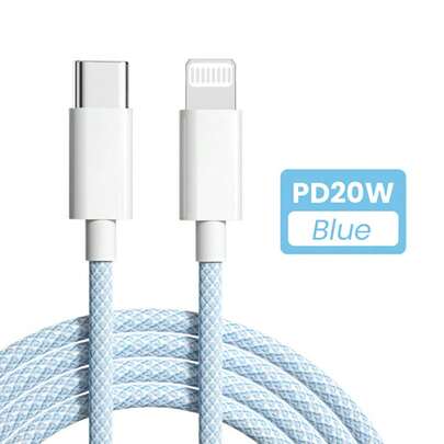 OIITH MFi Certified Braided Data Cable, 1m/1.5m/2m Options, Max Power 27W, USB Type-C To Lightning PD Fast Charging, Compatible With IPhone 11/12/13/14 Pro Max/XR/Xs/X/SE/8/7/6 Plus//IPod, MFi Certified