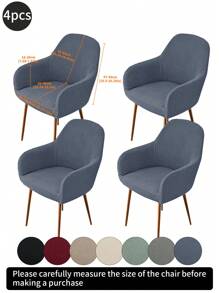 1 件卡其色纯色提花条纹弧形，经典简约设计，高弹性防尘可拆卸可洗全罩椅套，适用于酒店、客厅、书房、餐厅、日常使用，米色、黑色、秋季装饰、房间装饰、返校、学校用品 - 彩色 - 查看 11