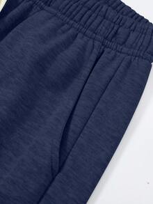 男士针织直筒裤，轻盈百搭，夏季百搭休闲运动裤 - 藏蓝色 - 查看 4