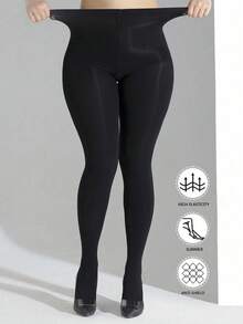 1/2 Cặp quần tất mỏng cỡ lớn dành cho nữ, thích hợp mặc hàng ngày, ấm áp - màu đen - Xem 2