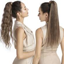 Pony Tail Thick Clip In REAL Remy Human Hair Wrap Ponytail Long Hair Extension Black Brown Blonde - #12/613 Nâu vàng/Vàng - Xem 6