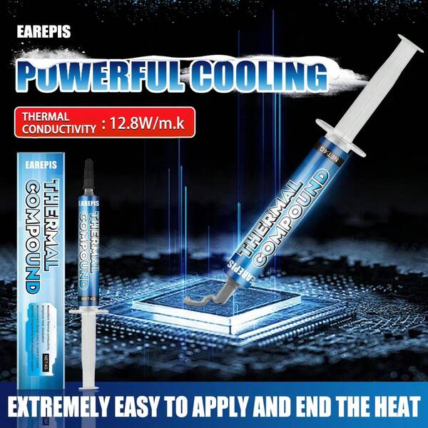5.8W/ High Thermal Conductivity Silicone-Based Thermal Paste - Suitable For Desktop & Laptop Cooling Enhancement | Precision Applicator