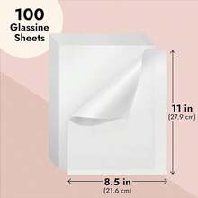 100 Pack Glassine Paper Sheets For Artwork, A4 Vellum Paper, Vellum ...