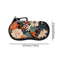 1pc Retro Flowers Printing Eyewear Cases Cover Sunglasses Case Sunflower Chrysanthemum Glasses Box With Zipper Portable Eyeglass Cases