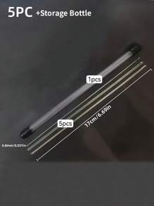 4 件套串珠针，侧开口，方便穿线，适用于手工艺和 DIY 串珠制作，17 厘米/6.69 英寸，带储物管