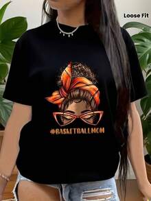 Basketball Shirt, Preppy Basketball Shirt, Basketball Game Day Shirt, Sports Mom Shirt, Basketball Mama Shirt, Retro Basketball Shirt, Perfect Gift For Ball Games Lovers - Black - View 1