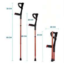 Par De Muletas Canadienses Reforzadas Plegables Doradas con funda - Bronce - Ver 3