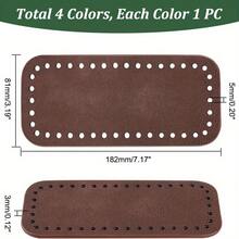 5 piezas Estilo bohemio Fondo de bolso de ganchillo hecho a mano con agujeros, Accesorios para bolsos DIY - Colores surtidos, Forma ovalada alargada, Adecuado para bolsos de hombro DIY, bolsos de mano y manualidades, Color aleatorio, Forma de billetera, Hecho a mano - Multicolor - Ver 5