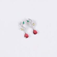 3pcs Silver-Color, Multi-Color Options Women Earrings, Necklace, Jewelry Set, Suitable For Ladies/Brides/Bridesmaids, Festivals, Parties, Weddings, Banquets, Fashion Jewelry Set, Gift