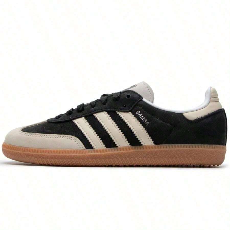 Adidas Signature Leather Sneakers Core Black Wonder White Silver Metallic Retro Indoor Football Inspired IE5836 - 黑白 - 查看 1