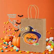 Custom Baking Packaging Bags, Halloween Trick Or Treat Bags, Halloween Baking Storage Bags, Pumpkin Baking Packaging Bags, Ghost Baking Packaging Bags, Candy Packaging Bags, Gift Packaging Bags, Gift Tote Bags, Halloween, Party, Gathering, Holiday, Restaurant - Halloween - View 8