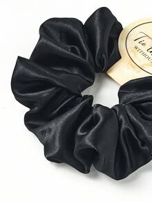 7条装加大码黑色缎面弹力无损水钻发圈，派对礼物、婚礼礼物、伴娘礼物、女士发绳、洗脸发饰、发圈、运动发绳、头饰马尾辫发饰弹力发带 - 彩色 - 查看 3