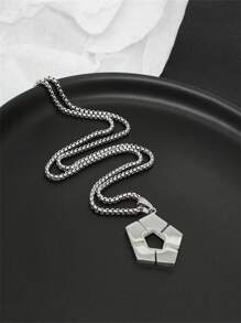 1pc New Vintage Stainless Steel Compass Pendant Necklace, Hiphop Punk Jewelry Gift Accessory For Men Fathers Day Gift School Jewelry Men Y2k Accessories Goth Men Chains Jeans Accessories Gothic Jewellery Back To School Street