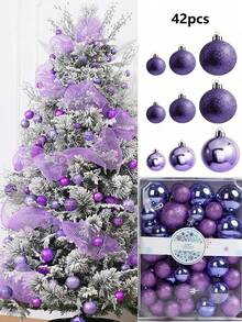 42 Stücke Weihnachtsparty dekorative Kugeln, Weihnachtskugeln zum Aufhängen, Weihnachtsschmuck, Plastikkugeln, Hängedekokugeln, Weihnachtsdekoration, geeignet für Weihnachtsbaum Szene Dekoration, Heimdekoration, Outdoor-Dekoration, Feiertagsparty Dekoration, Weihnachtsparty Zubehör, weihnachtliche festliche Hängeornamente, Event Party Geschenke, Weihnachtskugel Geschenkset, Frohes Neues Jahr, Geschenk für Freunde und Familie Raumdekoration Winterweihnachtsdekoration Weihnachtsgeschenke Weihnachtsdekoration - Verschiedenfarbig - Übersicht 7