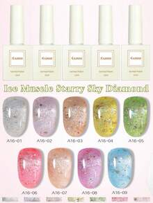 NAI SHI指甲油/12ML容量2025新款情人节礼物春夏秋冬新款冰岛极光星空珍珠黄蓝绿紫色玻璃珠猫眼凝胶指甲油