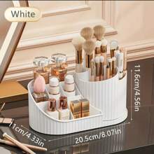 Organisateur de maquillage rotatif à 360° anti-poussière: Carrousel de rangement cosmétique multifonctionnel pour rouge à lèvres, pinceaux pour ombres à paupières et outils de maquillage | Support rotatif de table de toilette, boîte de rangement de beauté grande capacité avec conception anti-poussière, pour vacances à la plage, collection de salle de bain, collection de chambre, grande capacité
