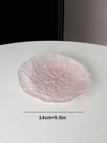 1pc Asymmetrical Glass Glacier Tray, High-End Icy Plate, Home Kitchen Dessert Fruit Cake Snack Tray, Jewelry Storage Dish - Pink - View 17