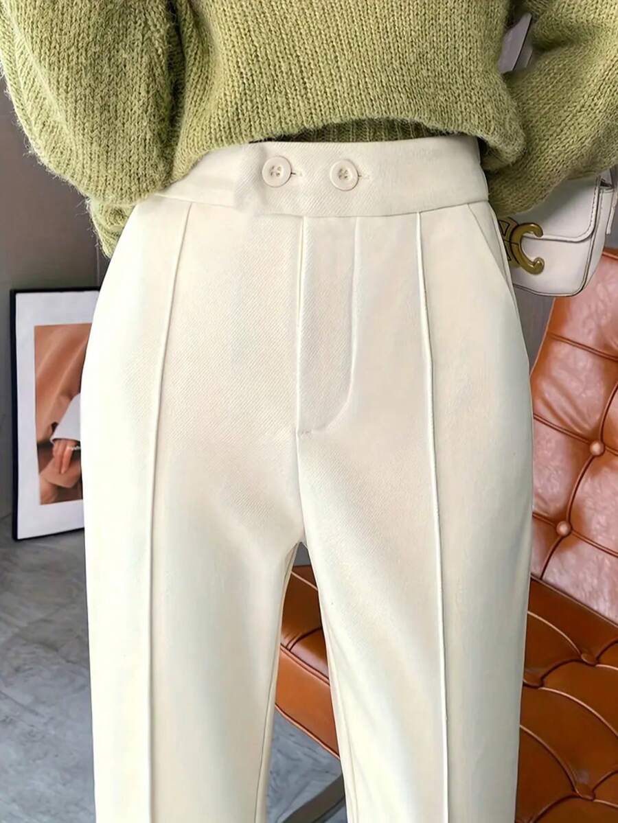 Petite Straight Leg Casual Harem Cigarette Pants, Spring/Autumn