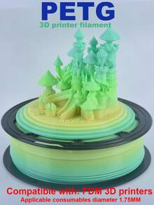 MXLX PETG 3D Printer Filament, 1.75mm, 1kg (2.2 Lbs), High-Precision, Strong, Odorless, Fluid, Moisture-Resistant 3D Printing Filament, Available In A Variety Of Rainbow Colors.