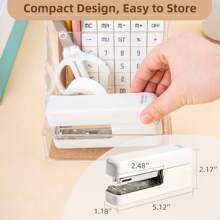 Professional Heavy Duty Stapler With 830 Staples - 40 Sheet Capacity & Built-In Staple Remover For Office School Home Use - Smooth Jam-Free Stapling Mechanism - Ergonomic Black Desktop Stapler For Paper Documents & Reports - 白色 - 查看 7