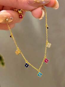 1 件复古蝴蝶结心形小盒多串饰手链，适合女士情人节