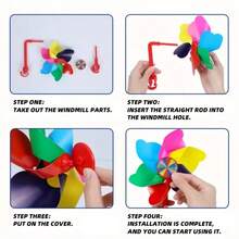 Colorful Pinwheel With Long Pole For Bicycles, Scooters, Balance Bikes,Bicycle Decoration,Cycling