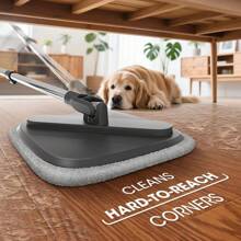 BOMIDI  Spin Mop And Bucket Set, Includes Dual Compartment Mop Bucket With Thick Washable Microfiber Pads Home Cleanin2025 - 旋轉拖把 灰色 - 查看 6