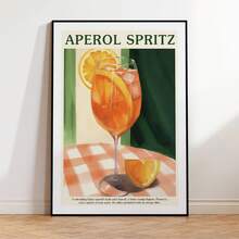 1 pieza Impresión de arte de pared del cóctel Aperol Spritz, pintura en lienzo, póster, imagen para decoración del hogar en sala de estar, comedor, dormitorio sin marco