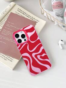 Ốp điện thoại chống rơi Chaos Striped tương thích với iPhone 11 Pro Max, 16 Pro Max, 15 Pro, 14 Plus, 13, 12, 11, 13 Pro Max, 12 Pro - Khung gương màu hồng Bột bạc - Xem 5