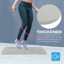 1PC 60*40cm Anti-Slip TPE Jump Rope Mat Home Yoga Workout Fitness Training Sports Exercise Pad 8mm Thickness Sweat Proof Skipping Mat Rope Household Silent Multi-Function Skipping Mat