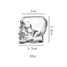 Bộ 1/2 ly thủy tinh hình đầu lâu, thủy tinh dày dặn, thiết kế độc đáo, chỉ rửa bằng tay, thích hợp cho rượu whisky, đồ uống và nhiều loại khác, có thể tái sử dụng, lý tưởng cho quán bar, tụ họp gia đình, nhà hàng, lễ hội Halloween và các bữa tiệc. - Trong sáng - Xem 12