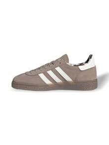 Adidas Handball Spezial 女款训练鞋，绒面革奶牛纹内衬，独家粉棕色/生胶底 JR5007 - 棕色 - 查看 1