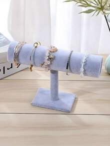 1 Pieza Soporte en forma de T para pulseras, Soporte de exhibición de joyería, Estante de almacenamiento de joyería de franela, Adecuado para relojes, collares, pulseras y otros accesorios de joyería, es la primera opción para la temporada de regreso a clases y regalos festivos.