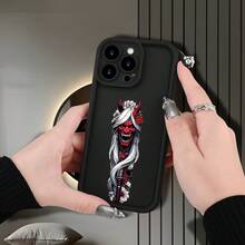 [Teléfono] Teléfono con textura de escalera con patrón de colmillos. Compatible con 16/15/14/13/12 Plus/Pro. Diseño moderno y neutro. Ideal para amigos, familiares, novios y novias. - Negro - Ver 3