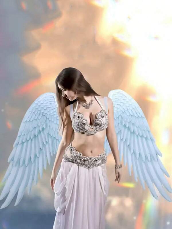 1pc/Angel Wings - For Costume Parties, Festival Decorations And Theme Events. Shiny Fabric Wings, Unisex Design.,Halloween