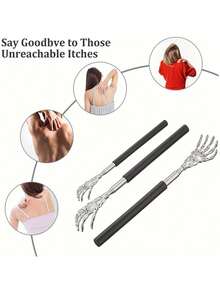 6/3/2/1pc Extendable Back Scratcher Portable Telescoping Metal Stainless Steel Back Scratchers Hand Massager - Multicolor - View 6