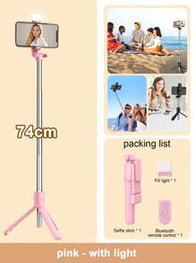1,7M/74cm kabelloser Bluetooth Selfie Stick Stativ mit kabelloser Fernbedienung 360° drehbarer Handy Ständer, kompatibel mit iPhone16 15 14 13 12 11e/Max/Pro/Xs/Xr/X/Plus, Galaxy S25/S24/S23/S22Ultra und anderen Android Smartphones, GoPro, geeignet für Reisen und Selbstaufnahme