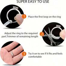 4/8 Pieces Invisible Ring Size Adjusters For Common Sizes Of Loose Rings, Clear Silicone, Ring Size Adjuster, Ring Spacer Or Ring Tightener - Invisible Ring Protector - 4 Size Adjusters, Adjuster Fits Almost Any Size Ring, Unisex, Wedding DIY Ring Accessories - 透明 - 查看 2